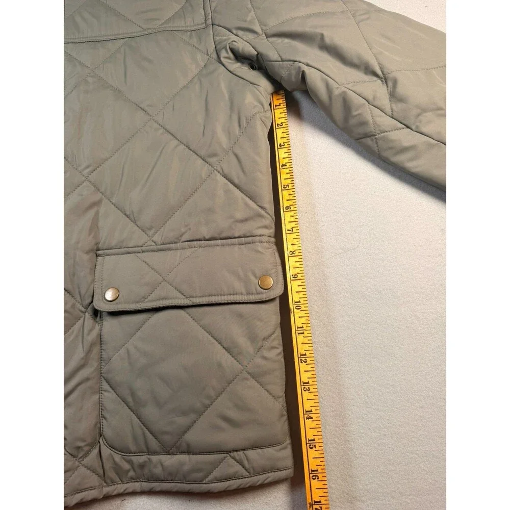 J crew Walker Quilted bomber Jacket Olive Tan khaki size M